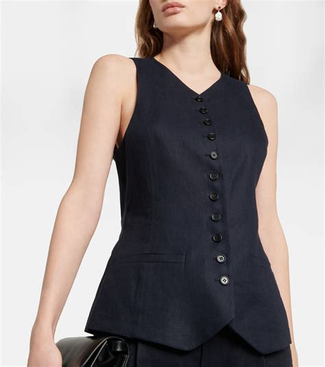 chloe linen vest|Chloe Women's Linen .